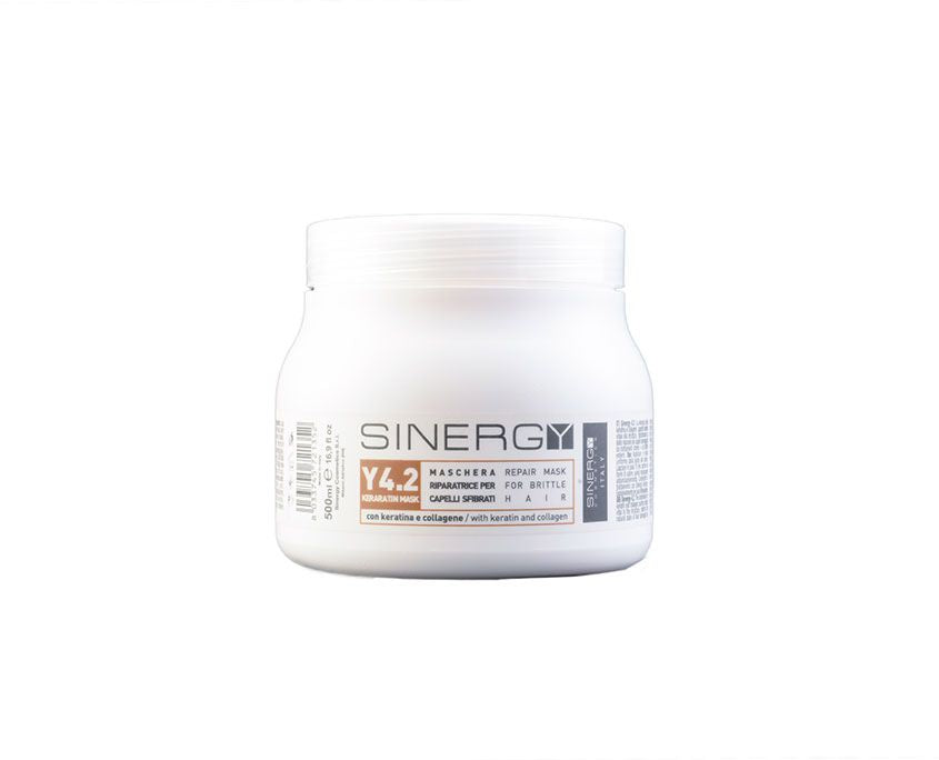 SINERGY COSMETICS Y4.2 KERATIN MASK - Riparatore per capelli sfibrati